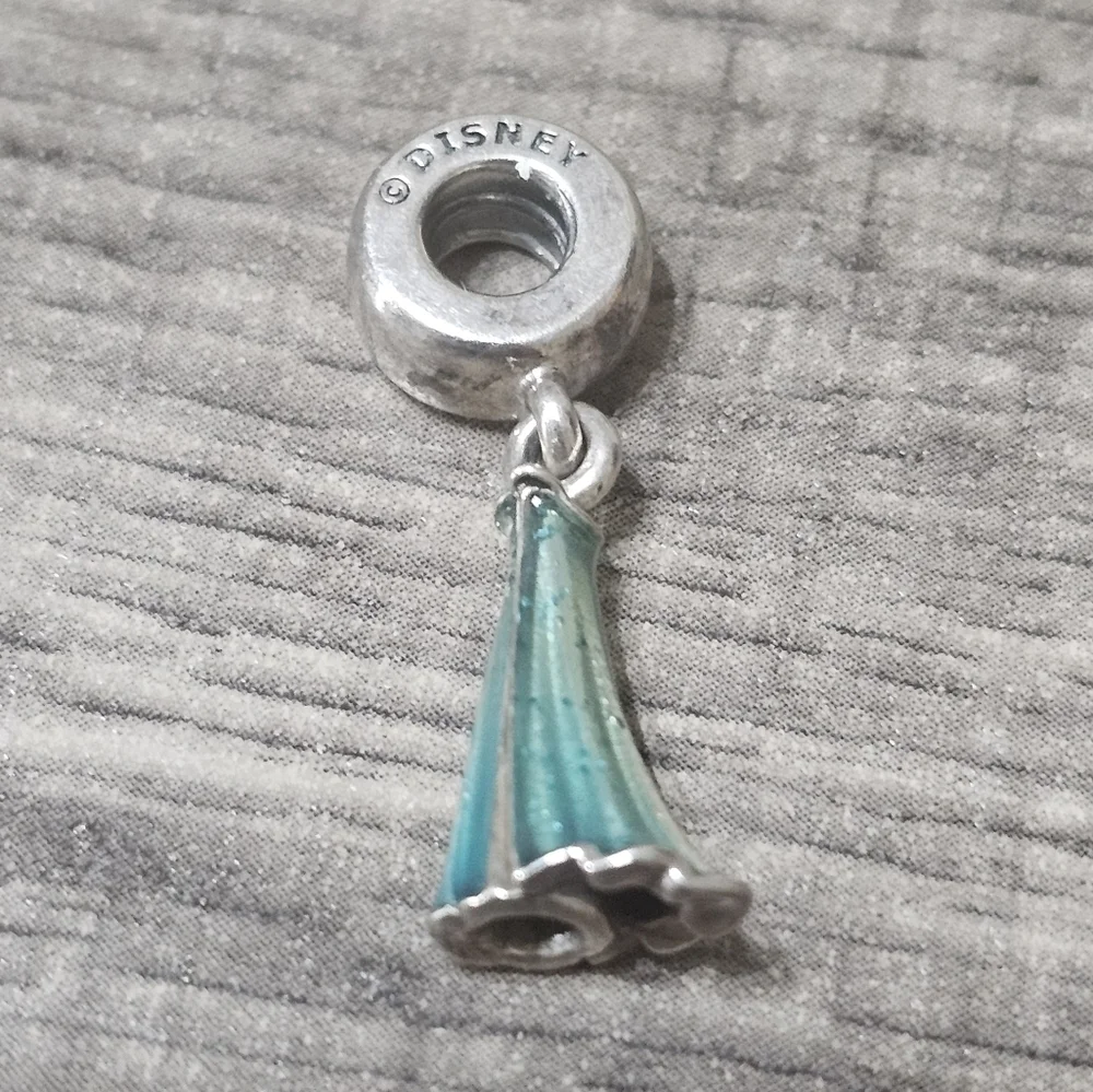 Authentic Pandora Disney Elsa's Shimmering Blue Dress Dangle